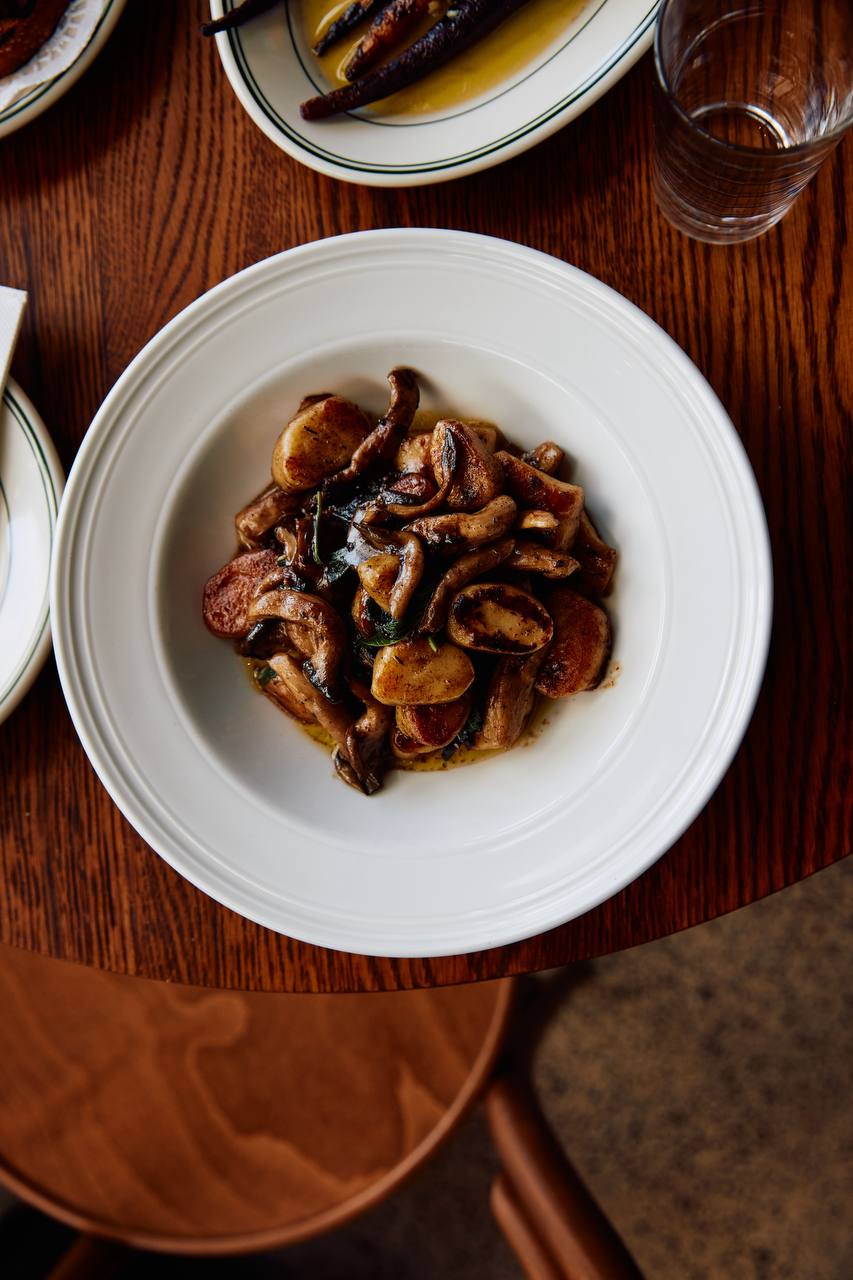 Gnocchi with chestnut mushrooms